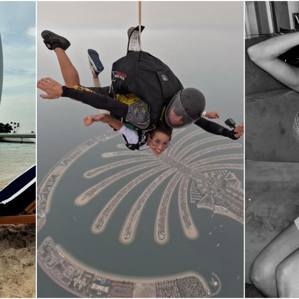 Скајдајвинг во Дубаи: Манекенката Александра Накова лета со насмевка и без страв (ФОТО)