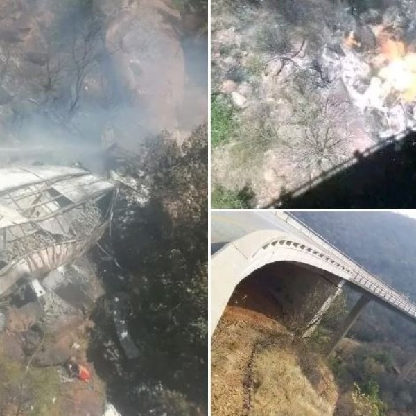 ОСУМГОДИШНО ДЕВОЈЧЕ Е ЕДИНСТВЕНАТА ПРЕЖИВЕНА - страшна несреќа во Јужна Африка: 45 лица загинаа при пад на автобус од мост (ВИДЕО)